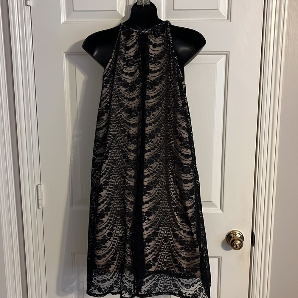 London Times lace overlay swing halter dress - Picture 4 of 7